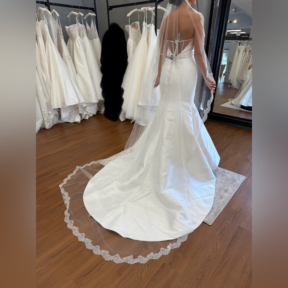 Brand new white Lace-Edged Veil